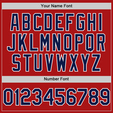 Charger l'image dans la galerie, Custom Red Navy-White Mesh Authentic Throwback Baseball Jersey