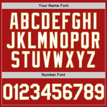 Charger l'image dans la galerie, Custom Red White-Old Gold Mesh Authentic Throwback Baseball Jersey