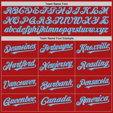 Charger l'image dans la galerie, Custom Red Light Blue-Steel Gray Mesh Authentic Throwback Baseball Jersey