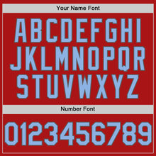 Charger l'image dans la galerie, Custom Red Light Blue-Steel Gray Mesh Authentic Throwback Baseball Jersey