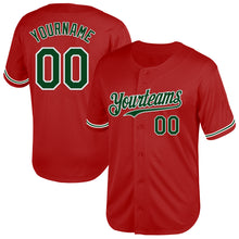 Charger l'image dans la galerie, Custom Red Green-White Mesh Authentic Throwback Baseball Jersey