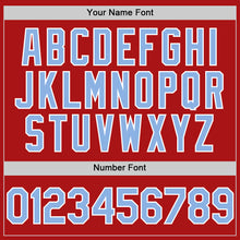 Charger l'image dans la galerie, Custom Red Light Blue-White Mesh Authentic Throwback Baseball Jersey