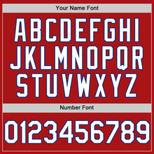 Load image into Gallery viewer, Custom Red White-Royal Mesh Authentic Throwback Baseball Jersey