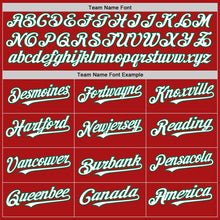 Load image into Gallery viewer, Custom Red White-Kelly Green Mesh Authentic Throwback Baseball Jersey