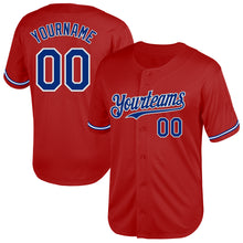 Load image into Gallery viewer, Custom Red Royal-White Mesh Authentic Throwback Baseball Jersey