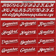 Load image into Gallery viewer, Custom Red White-Black Mesh Authentic Throwback Baseball Jersey