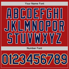 Load image into Gallery viewer, Custom Red Navy-Old Gold Mesh Authentic Throwback Baseball Jersey