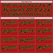 Load image into Gallery viewer, Custom Red Black-Old Gold Mesh Authentic Throwback Baseball Jersey
