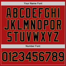 Load image into Gallery viewer, Custom Red Black-Old Gold Mesh Authentic Throwback Baseball Jersey