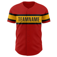 Laden Sie das Bild in den Galerie-Viewer, Custom Red Black-Gold Authentic Baseball Jersey