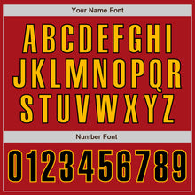 Laden Sie das Bild in den Galerie-Viewer, Custom Red Black-Gold Authentic Baseball Jersey