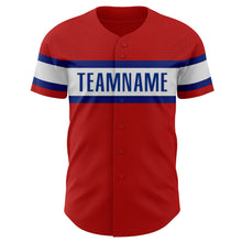Laden Sie das Bild in den Galerie-Viewer, Custom Red Black-Royal Authentic Baseball Jersey