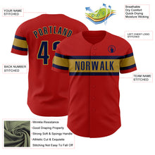 Laden Sie das Bild in den Galerie-Viewer, Custom Red Black-Old Gold Authentic Baseball Jersey