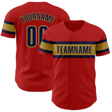 Laden Sie das Bild in den Galerie-Viewer, Custom Red Black-Old Gold Authentic Baseball Jersey