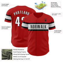 Laden Sie das Bild in den Galerie-Viewer, Custom Red White-Black Authentic Baseball Jersey