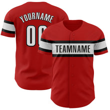 Laden Sie das Bild in den Galerie-Viewer, Custom Red White-Black Authentic Baseball Jersey