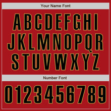 Laden Sie das Bild in den Galerie-Viewer, Custom Red Black-Old Gold Authentic Baseball Jersey