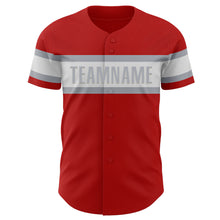 Laden Sie das Bild in den Galerie-Viewer, Custom Red White-Gray Authentic Baseball Jersey
