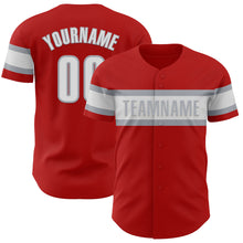Laden Sie das Bild in den Galerie-Viewer, Custom Red White-Gray Authentic Baseball Jersey