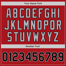 Загрузить изображение в средство просмотра галереи, Custom Red Gray Pinstripe Black Authentic Baseball Jersey