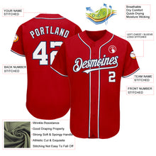 Laden Sie das Bild in den Galerie-Viewer, Custom Red White-Navy Authentic Baseball Jersey
