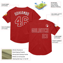 Load image into Gallery viewer, Custom Red White Mesh Authentic Throwback Baseball Jersey