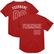 Load image into Gallery viewer, Custom Red White Mesh Authentic Throwback Baseball Jersey