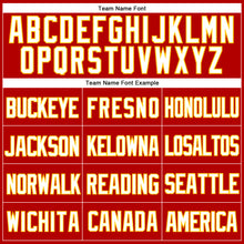 Load image into Gallery viewer, Custom Red White-Yellow Mesh Authentic Throwback Baseball Jersey