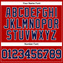 Load image into Gallery viewer, Custom Red Navy-White Mesh Authentic Throwback Baseball Jersey