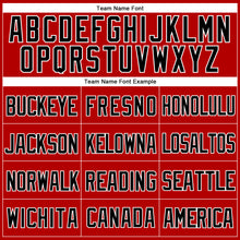 Load image into Gallery viewer, Custom Red Black-White Mesh Authentic Throwback Baseball Jersey