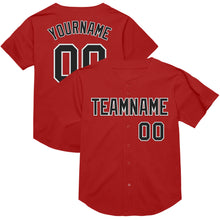Load image into Gallery viewer, Custom Red Black-White Mesh Authentic Throwback Baseball Jersey