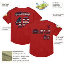 Load image into Gallery viewer, Custom Red Vintage USA Flag-Navy Mesh Authentic Throwback Baseball Jersey