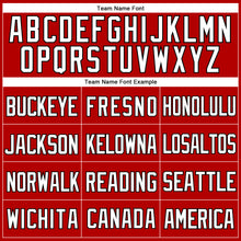 Load image into Gallery viewer, Custom Red White-Black Mesh Authentic Throwback Baseball Jersey