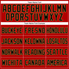 Load image into Gallery viewer, Custom Red Black-Old Gold Mesh Authentic Throwback Baseball Jersey