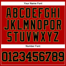 Load image into Gallery viewer, Custom Red Black-Old Gold Mesh Authentic Throwback Baseball Jersey