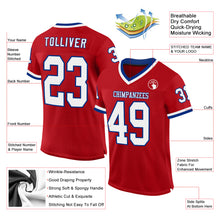 Load image into Gallery viewer, Custom Red White-Royal Mesh Authentic Throwback Football Jersey