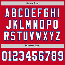 Load image into Gallery viewer, Custom Red White-Royal Mesh Authentic Throwback Football Jersey