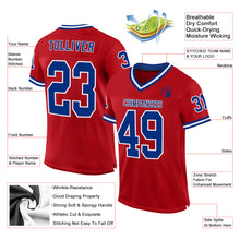 Load image into Gallery viewer, Custom Red Royal-White Mesh Authentic Throwback Football Jersey