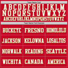 Load image into Gallery viewer, Custom Red White-Old Gold Mesh Authentic Throwback Football Jersey
