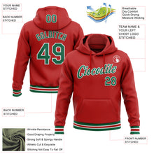 Load image into Gallery viewer, Custom Stitched Red Kelly Green-White Sports Pullover Sweatshirt Hoodie