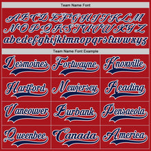 Загрузить изображение в средство просмотра галереи, Custom Red Navy-White Hockey Lace Neck Jersey