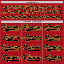 Charger l'image dans la galerie, Custom Red Black-Old Gold Hockey Lace Neck Jersey