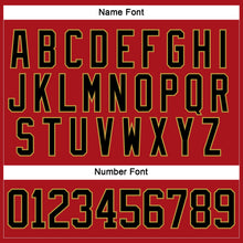 Charger l'image dans la galerie, Custom Red Black-Old Gold Hockey Lace Neck Jersey