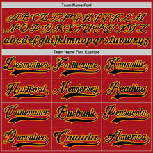 Charger l'image dans la galerie, Custom Red Black-Gold Hockey Lace Neck Jersey