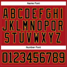 Charger l'image dans la galerie, Custom Red Black-Gold Hockey Lace Neck Jersey