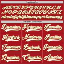 Charger l'image dans la galerie, Custom Red White-Old Gold Hockey Lace Neck Jersey