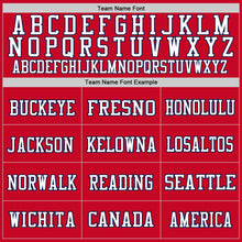 Load image into Gallery viewer, Custom Red White-Navy Mesh Authentic Throwback Football Jersey