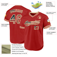 Load image into Gallery viewer, Custom Red Vintage USA Flag-Cream Authentic Throwback Baseball Jersey