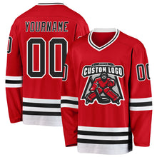 Charger l'image dans la galerie, Custom Red Black-White Hockey Jersey