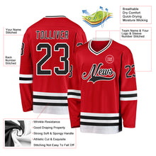 Charger l'image dans la galerie, Custom Red Black-White Hockey Jersey